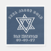 HOOFDLETTERS STER van DAVID Custom Bat Mitswa Servet (Voorkant)