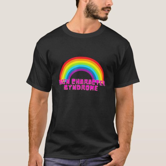 Hoofdlettersyndroom Zelfcentreerde regenboog T-shirt (Voorkant)