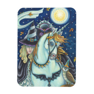 HOOFDLEZEN HORSEWOMAN, HORSE EN OWL, SLEEPY HOLLOW MAGNEET