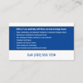 Hoofdloodgieter | Handig Man zilver diepblauw Visitekaartje (Achterkant)