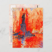 Hoofdloos Vrijheidsbeeld met NYC in vlammen Briefkaart (Voorkant / Achterkant)