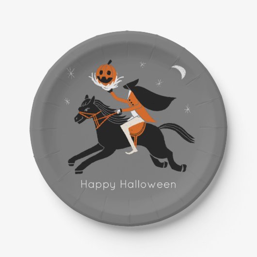 Hoofdloze Horseman halloween Papieren Bordje (Voorkant)