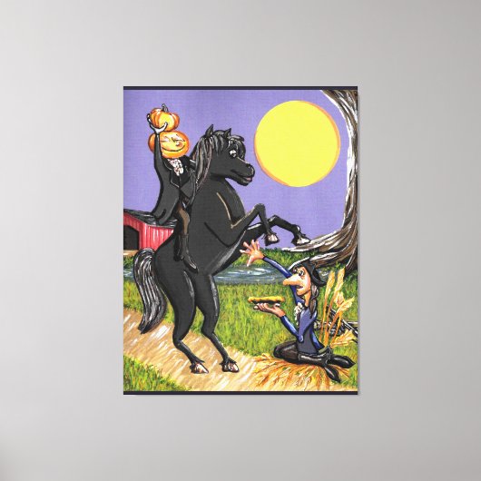 Hoofdloze Horseman Ichabod Crane Exchange Hallowee Canvas Afdruk (Voorkant)