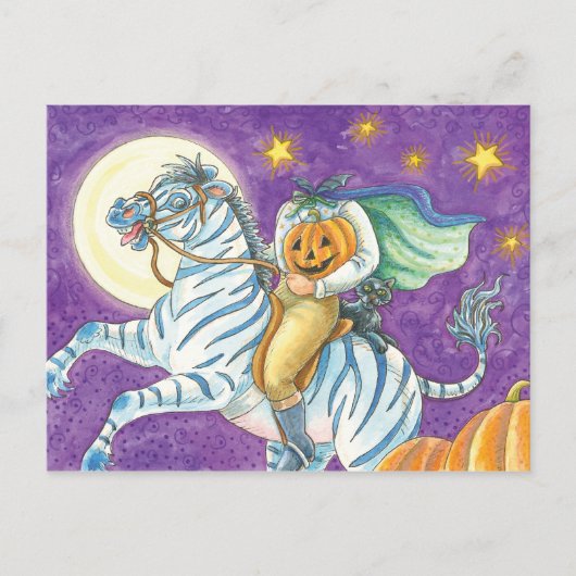 Hoofdloze Horseman op Zebra Briefkaart (Voorkant)