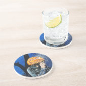 Hoofdloze motorfiets zandsteen onderzetter (Zijkant)