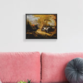 Hoofdloze paardenraan die de kraan van de ijskast  canvas afdruk (Insitu (Woonkamer))