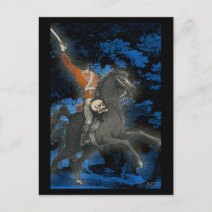 Hoofdloze ruiter met schedel briefkaart