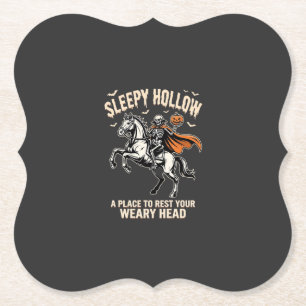 Hoofdloze Ruiter Slaaphol Halloween T-Shirt Kartonnen Onderzetters