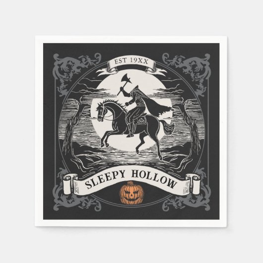 Hoofdloze Ruiter Sleepy Hollow Halloween Servet (Voorkant)