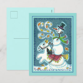 HOOFDLOZE RUITER SNEEUWMAN, XMAS HALLOWEEN HUMOR, FEESTDAGENKAART