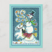 HOOFDLOZE RUITER SNEEUWMAN, XMAS HALLOWEEN HUMOR, FEESTDAGENKAART (Voorkant)