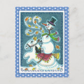 HOOFDLOZE RUITER SNEEUWMAN, XMAS HALLOWEEN HUMOR, FEESTDAGENKAART (Voorkant)