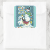 HOOFDLOZE RUITER SNEEUWMAN, XMAS HALLOWEEN HUMOR, VIERKANTE STICKER (Tas)