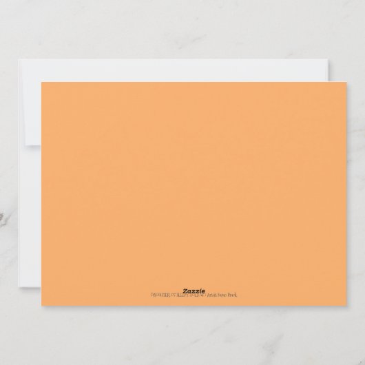 HOOFDLOZE RUITERES, ZIJZADIG OP HALLOWEEN PAARD FEESTDAGENKAART (Achterkant)