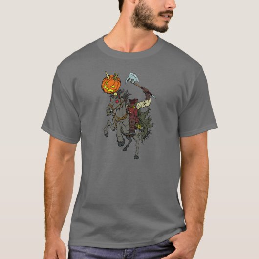 Hoofdloze Unicorn Man Halloween T Shirt (Voorkant)