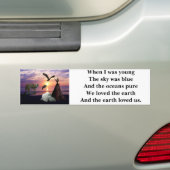 Hoofdman ik hou van de aarde bumpersticker (Op auto)