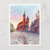 Hoofdmarktplein Krakau Polen Briefkaart (Voorkant)