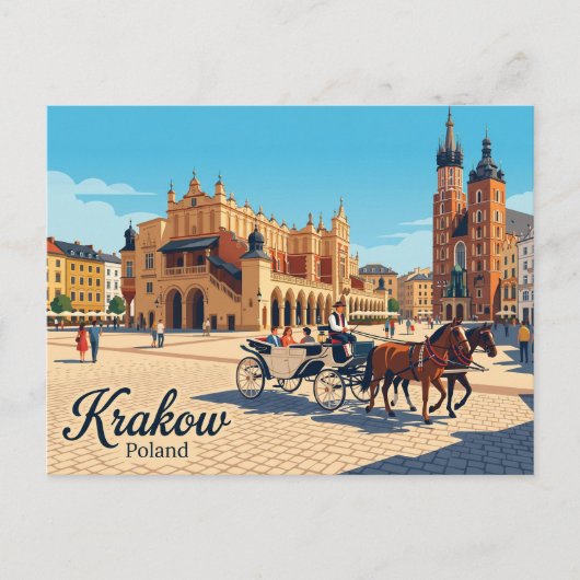 Hoofdmarktplein Polen Briefkaart (Voorkant)