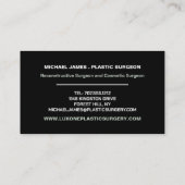 Hoofdmodel, plastische chirurg, plastische chirurg visitekaartje (Achterkant)