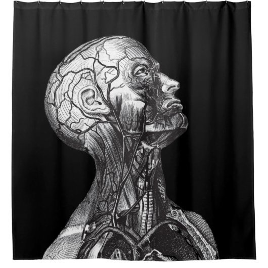  hoofdnek medische anatomie douchegordijn (Voorkant)