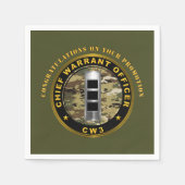 Hoofdofficier bevelschrift 3 (CW3) Bevordering Servet (Voorkant)