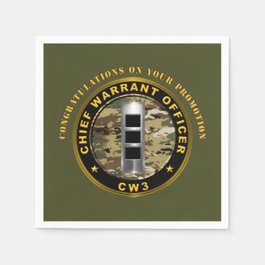 Hoofdofficier bevelschrift 3 (CW3) Bevordering Servet (Voorkant)
