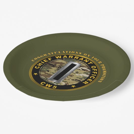 Hoofdofficier van het bevel 5 (CW5) Bevordering Papieren Bordje (Gekanteld)