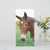 Hoofdopname van een vrij verfijnde muilezel bedankkaart (Staand voorkant)