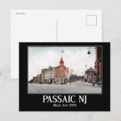 Hoofdpagina. Passaic NJ, Vintage 1909 Briefkaart (Voorkant / Achterkant)