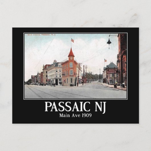 Hoofdpagina. Passaic NJ, Vintage 1909 Briefkaart (Voorkant)