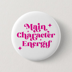 Hoofdpersonage Energy Pink Ronde Button 5,7 Cm
