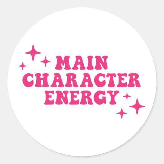 Hoofdpersonage Energy Pink Ronde Sticker (Voorkant)