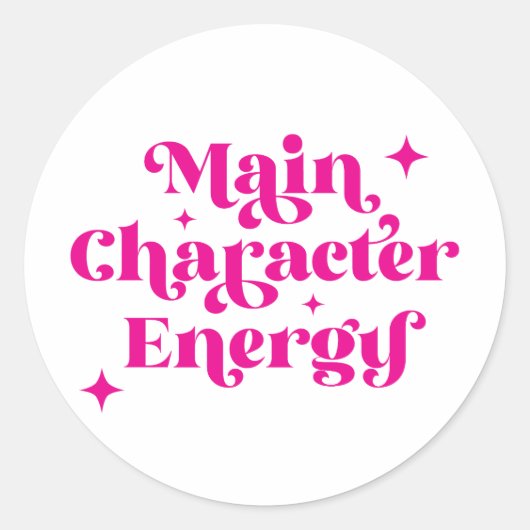 Hoofdpersonage Energy Pink Ronde Sticker (Voorkant)