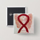 Hoofdpijn Awareness Lint Engel Custom Speld Vierkante Button 5,1 Cm (Voorkant /achterkant)