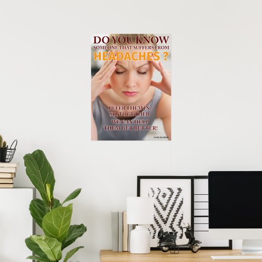 Hoofdpijn Poster 18 x 24 (Thuiskantoor)