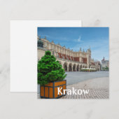 Hoofdplein in de oude binnenstad van Krakau, Polen (Voorkant / Achterkant)