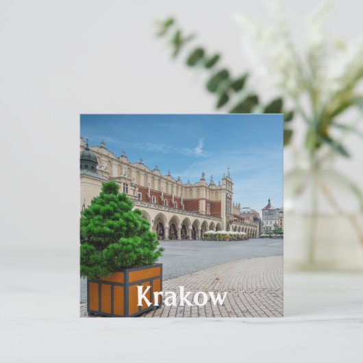 Hoofdplein in de oude binnenstad van Krakau, Polen (Staand voorkant)