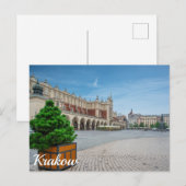 Hoofdplein in de oude binnenstad van Krakau, Polen Briefkaart (Voorkant / Achterkant)