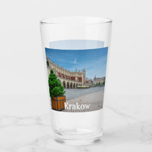 Hoofdplein in de oude binnenstad van Krakau, Polen Glas