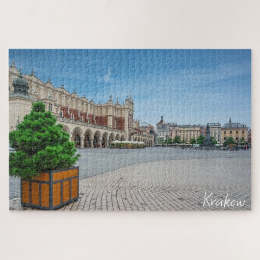 Hoofdplein in de oude binnenstad van Krakau, Polen Legpuzzel (Horizontaal)