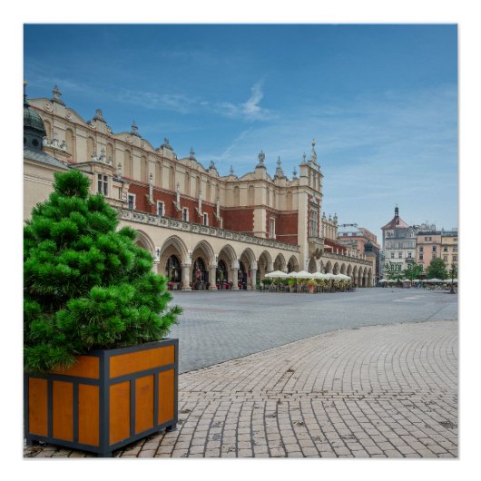 Hoofdplein in de oude binnenstad van Krakau, Polen Perfect Poster (Voorkant)