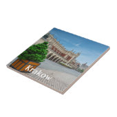 Hoofdplein in de oude binnenstad van Krakau, Polen Tegeltje (Zijkant)
