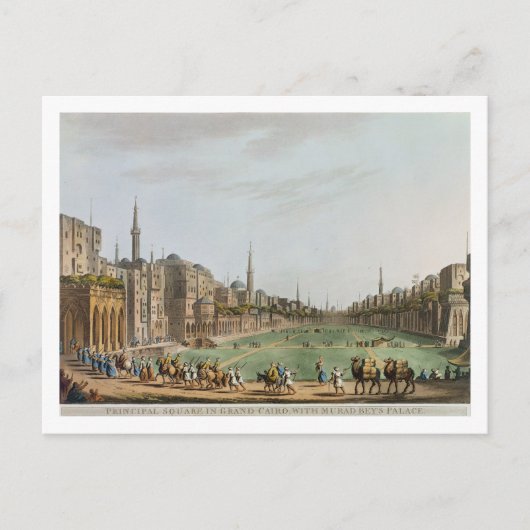 Hoofdplein in Grand Cairo, met Murad Bey's Briefkaart (Voorkant)