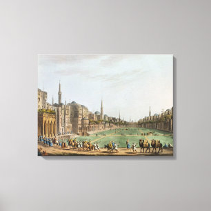 Hoofdplein in Grand Cairo, met Murad Bey's Canvas Afdruk