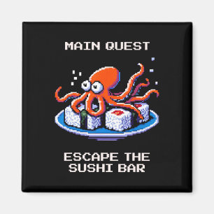 Hoofdquest Ontsnap aan de Sushi R Octopus Pixel Ga Magneet
