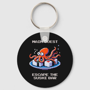 Hoofdquest Ontsnap aan de Sushi R Octopus Pixel Ga Sleutelhanger