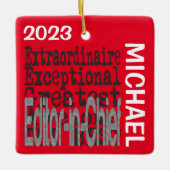 Hoofdredacteur Buitengewone CUSTOM Keramisch Ornament (Voorkant)