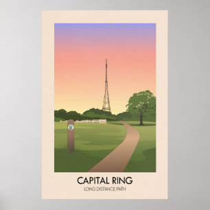 Hoofdroute Lange Afstand Wandelpad Reisposter Poster