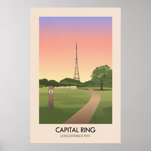 Hoofdroute Lange Afstand Wandelpad Reisposter Poster (Voorkant)
