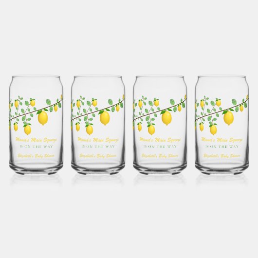 Hoofdrukregel Lemon Genderneutraal Baby shower Blikvorm Glas (Voorkant)